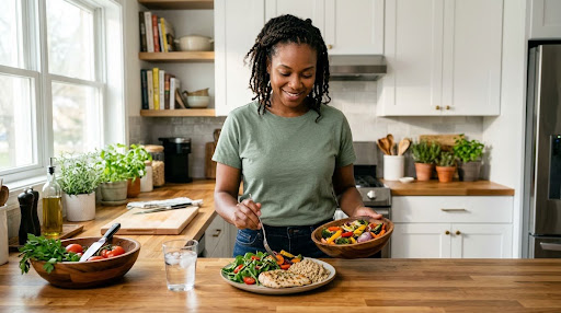 Healthy balanced meal for natural weight loss
